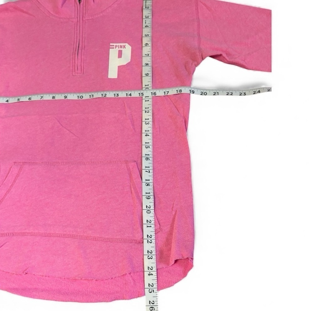 Pink Victoria's Secret 1/4 Zip Sweatshirt size S Pink Logo - Picture 10 of 11
